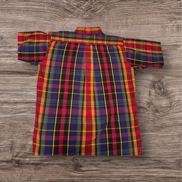 GANT Foxhunt Plaid Shirt Medium Short Sleeve Button Down Made in Korea Vintage M - Picture 2 of 8